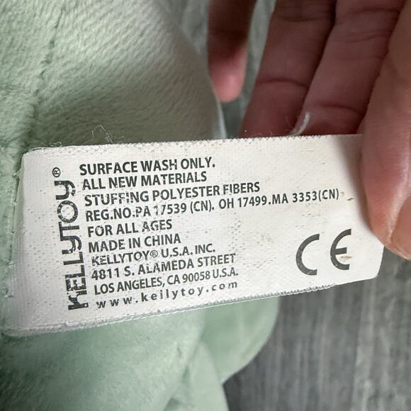 Kellytoy Triceratops Dinosaur Plush Stuffed Animal Green White Horns Cute Toy - Picture 2 of 3